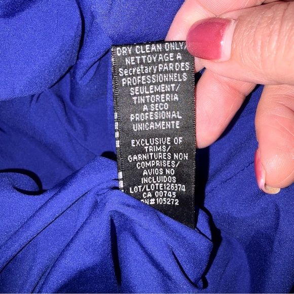 ML Monique Lhuillier Strapless Blue Floral Fit & Flare Cocktail Dress Size 6 - Picture 5 of 9